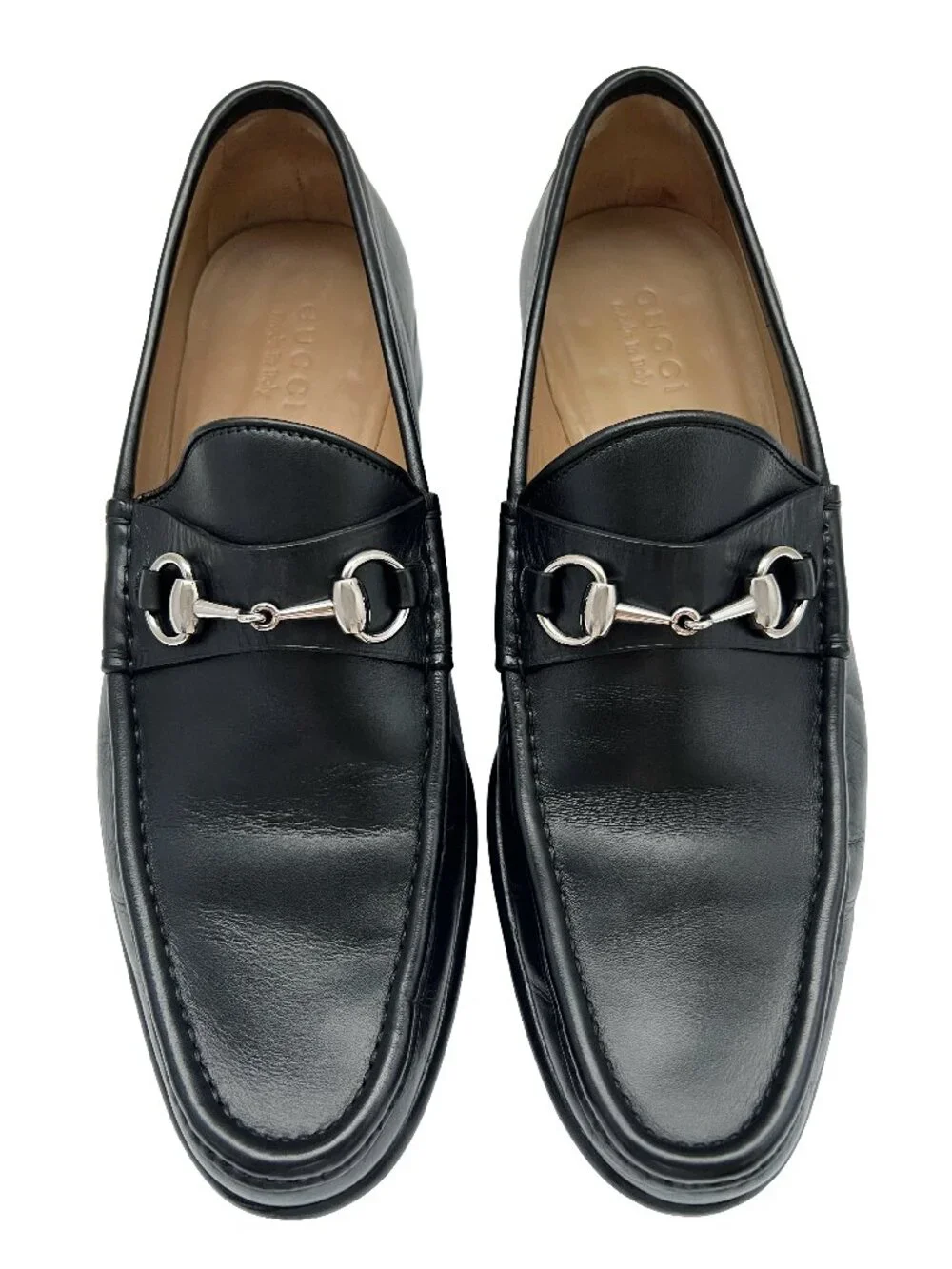 $1090 Gucci Mens Horsebit 1953 Dress Shoes Silver Bit Loafers US 9.5 / UK 9 / 43